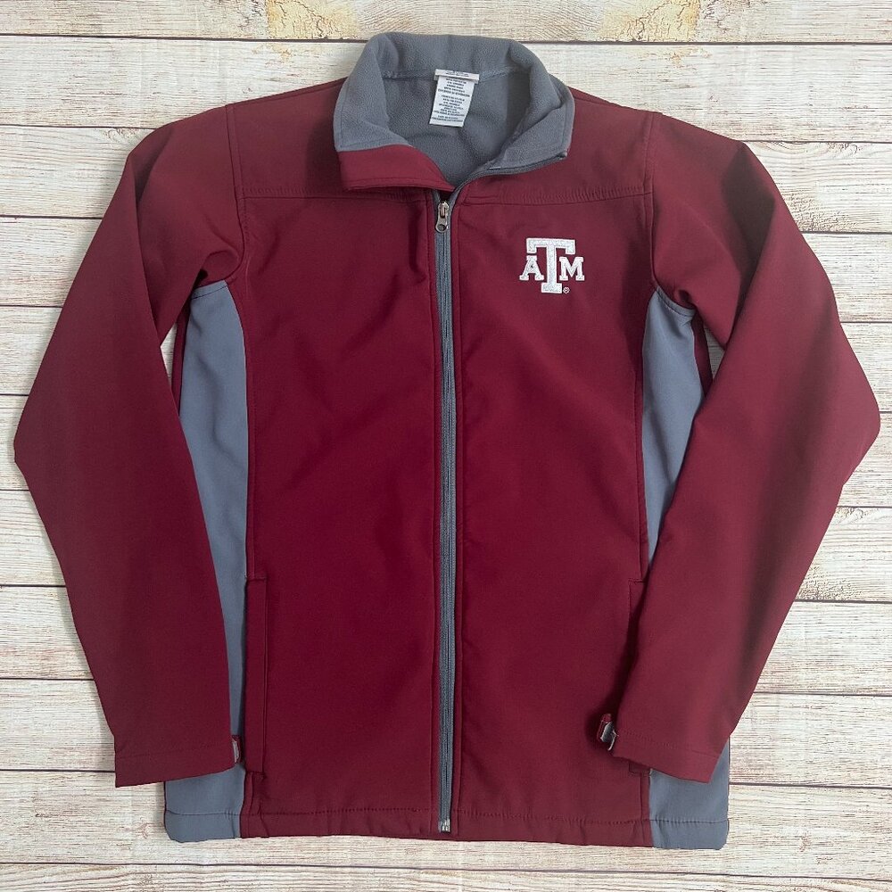 Texas A&M Aggies Jacket Small ProEdge Softshell Maroon Gray Full Zip Womens